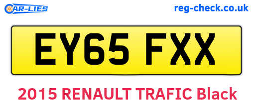EY65FXX are the vehicle registration plates.