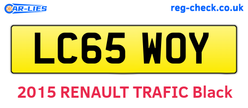 LC65WOY are the vehicle registration plates.