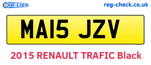MA15JZV are the vehicle registration plates.