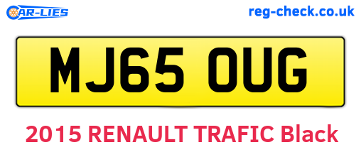 MJ65OUG are the vehicle registration plates.