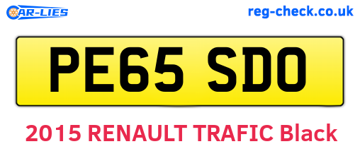 PE65SDO are the vehicle registration plates.