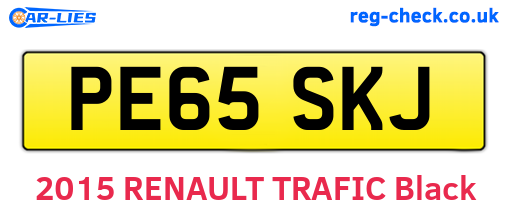 PE65SKJ are the vehicle registration plates.