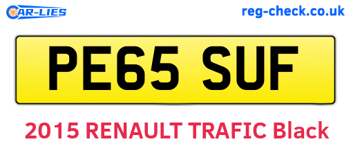 PE65SUF are the vehicle registration plates.