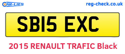 SB15EXC are the vehicle registration plates.
