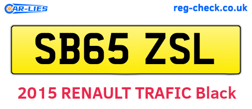 SB65ZSL are the vehicle registration plates.