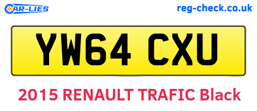 YW64CXU are the vehicle registration plates.