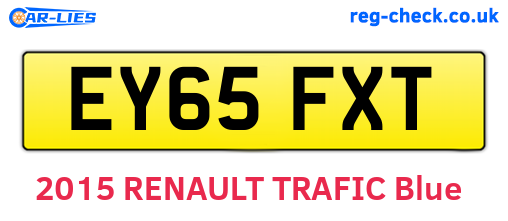 EY65FXT are the vehicle registration plates.