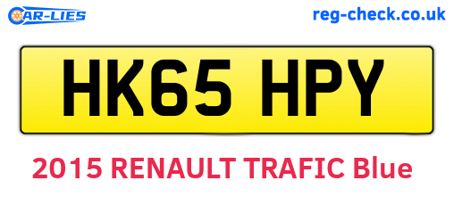 HK65HPY are the vehicle registration plates.
