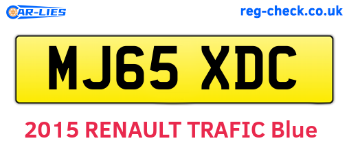 MJ65XDC are the vehicle registration plates.