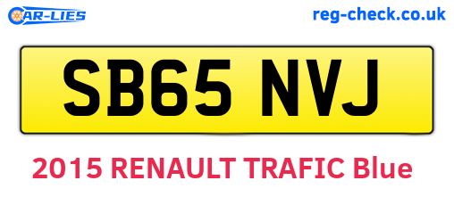 SB65NVJ are the vehicle registration plates.