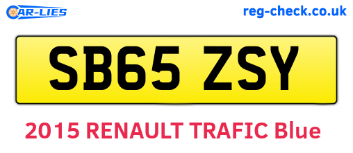 SB65ZSY are the vehicle registration plates.