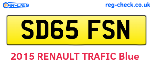 SD65FSN are the vehicle registration plates.