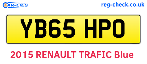YB65HPO are the vehicle registration plates.