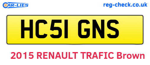 HC51GNS are the vehicle registration plates.