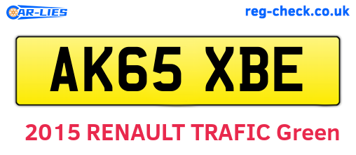 AK65XBE are the vehicle registration plates.