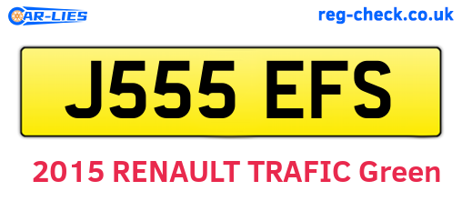J555EFS are the vehicle registration plates.