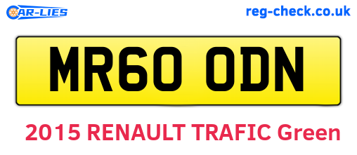 MR60ODN are the vehicle registration plates.