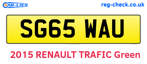 SG65WAU are the vehicle registration plates.