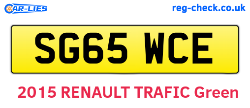 SG65WCE are the vehicle registration plates.