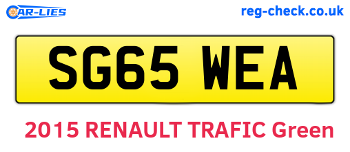 SG65WEA are the vehicle registration plates.