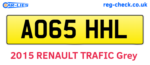 AO65HHL are the vehicle registration plates.