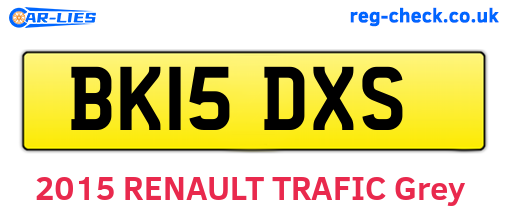 BK15DXS are the vehicle registration plates.