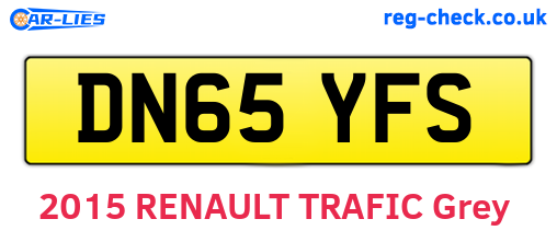 DN65YFS are the vehicle registration plates.