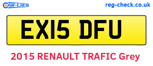 EX15DFU are the vehicle registration plates.