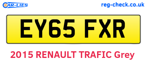 EY65FXR are the vehicle registration plates.