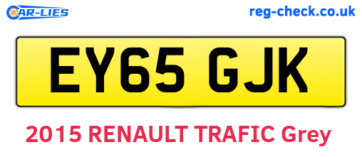 EY65GJK are the vehicle registration plates.