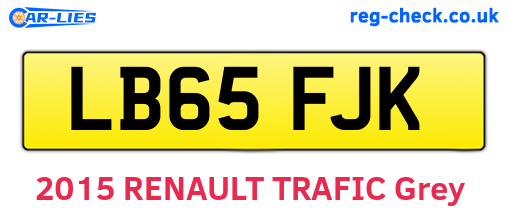 LB65FJK are the vehicle registration plates.