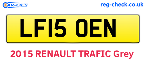 LF15OEN are the vehicle registration plates.