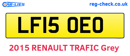 LF15OEO are the vehicle registration plates.