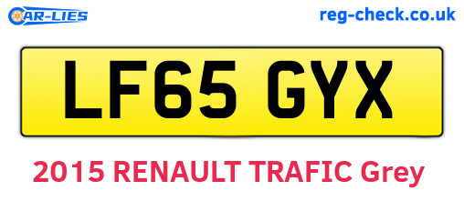 LF65GYX are the vehicle registration plates.