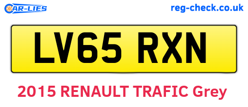 LV65RXN are the vehicle registration plates.