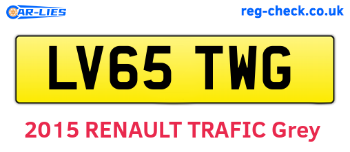 LV65TWG are the vehicle registration plates.