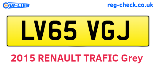 LV65VGJ are the vehicle registration plates.