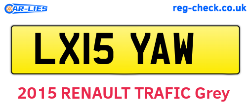 LX15YAW are the vehicle registration plates.