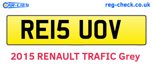 RE15UOV are the vehicle registration plates.