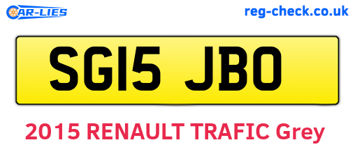 SG15JBO are the vehicle registration plates.