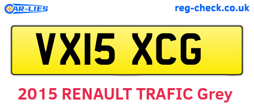 VX15XCG are the vehicle registration plates.