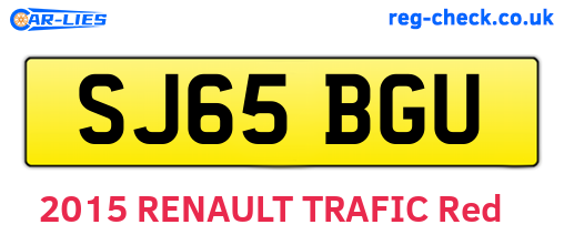 SJ65BGU are the vehicle registration plates.