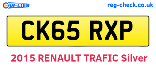 CK65RXP are the vehicle registration plates.