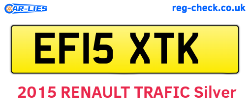 EF15XTK are the vehicle registration plates.