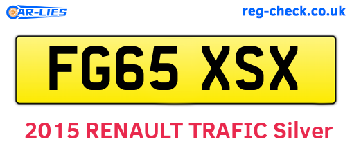 FG65XSX are the vehicle registration plates.
