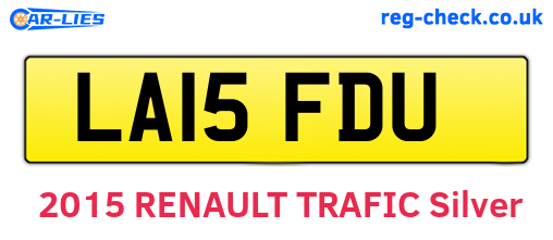 LA15FDU are the vehicle registration plates.