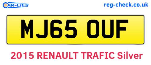 MJ65OUF are the vehicle registration plates.