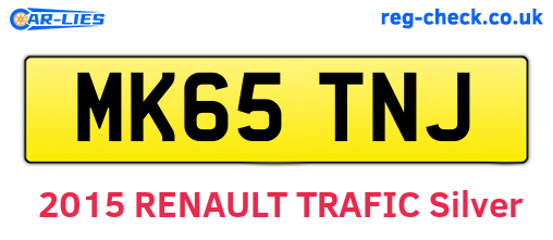MK65TNJ are the vehicle registration plates.