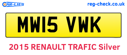 MW15VWK are the vehicle registration plates.