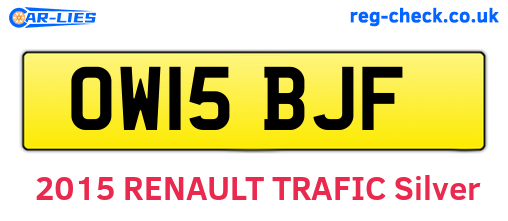 OW15BJF are the vehicle registration plates.